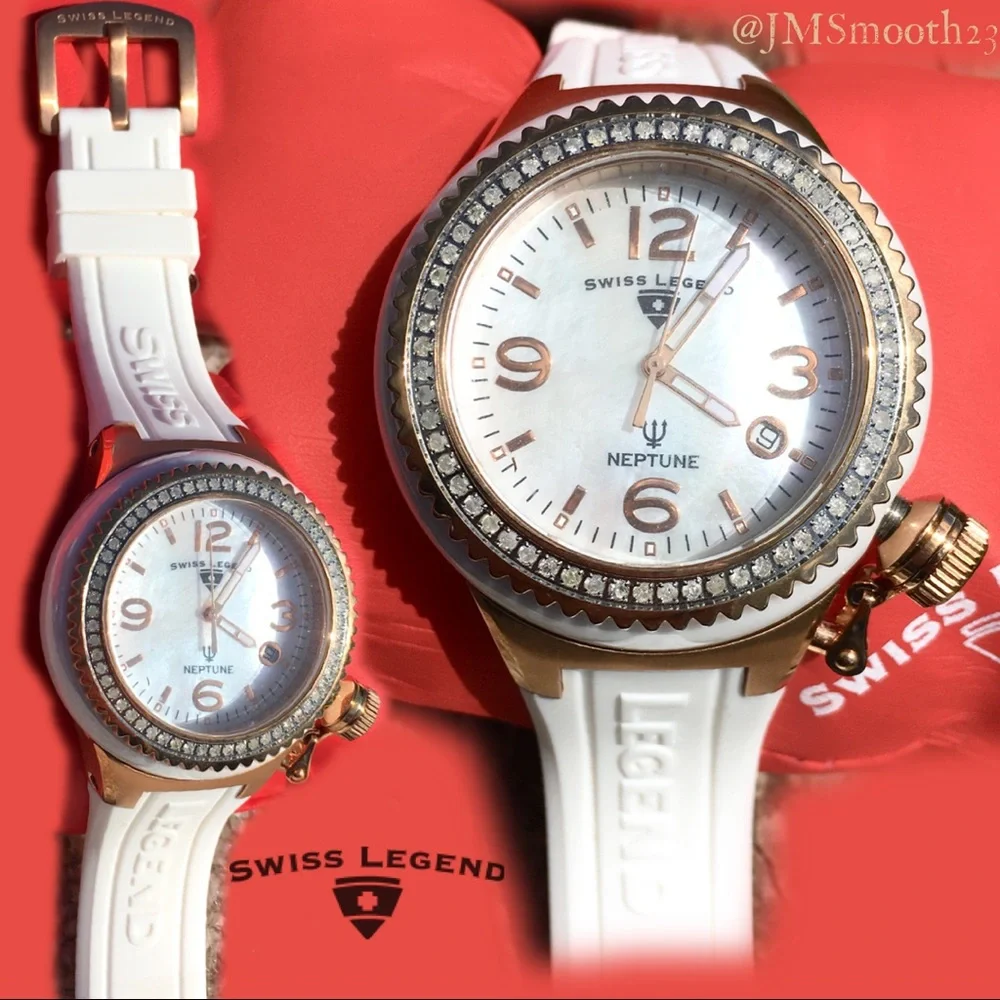 💎🆕Vintage Swiss Legend w/ 💎 60 Diamonds Mother of Pearl & Rosegold watch